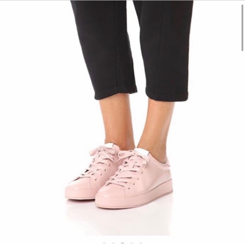 RAG & BONE Blush pink Leather lace up sneakers excellent condition SZ 36.5 US 6